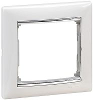 Рамка горизонтальная Legrand Valena 1-м. белый/серебряный штрих картинка